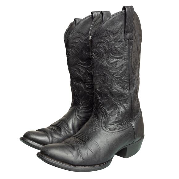 Men\'s Black Leather Ariat Heritage R Toe Western Cowboy Boots 34770 - 9EE main image 12